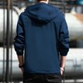 thumbnail image 6 of Maoxin Mens Jacket Men's Casual Loose Fitting Long Sleeved Zippered Hooded Jacket Jackets for Men , Dark Blue , 3XL, 6 of 6