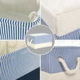 thumbnail image 6 of PiccoCasa Home Fabric Stripe Storage Baskets Closet Organizer Set of 2, Medium, Beige, 6 of 6