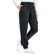 Collections Etc Pull-On Double Cargo-Pocket Knit Jogger Pants