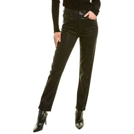 LE JEAN womens Lara Black Coated High-Rise Slim Stovepipe Jean, 23, Black