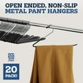 thumbnail image 2 of Zober Perchas para pantalones antideslizantes – Paquete de 20 perchas abiertas para pantalones y pantalones vaqueros para armario – Percha para ropa que ahorra espacio – Perchas de metal resistentes y, 2 of 5
