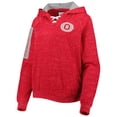 thumbnail image 2 of Women's Colosseum Scarlet Ohio State Buckeyes The Devil Speckle Lace-Placket Raglan Pullover Hoodie, 2 of 3