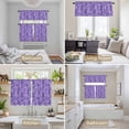 thumbnail image 6 of Vintage Purple Kitchen Curtains Sets for Windows 36 Inch Length, Retro Botanical Abstract Art Rod Pocket Window Treatments Tier Curtains and Valances Set for Bedroom/Bathroom, 6 of 8