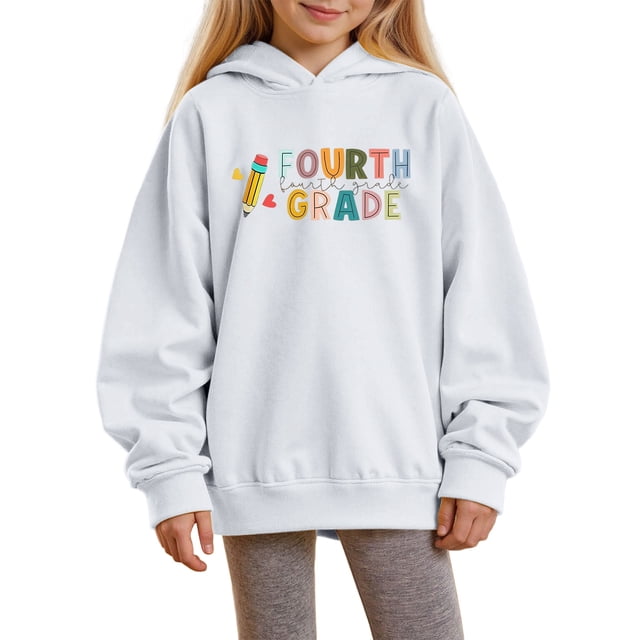 Chandail en Molleton pour Fille, Manches Longues, Imprimé, à Capuche, Col Rond, Chandail, Vêtements d'Hiver, 2-3 Ans