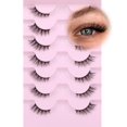 thumbnail image 1 of JIMIRE Half Lashes Natural Look Wispy Cat Eye Accent False Eyelashes Fluffy 3D Effect 12MM Short Strip Lashes Pack 7 Pairs, 1 of 3