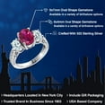thumbnail image 2 of Gem Stone King 3.00 Ct Oval Red Created Ruby Sky Blue Aquamarine 925 Sterling Silver Ring (Size 8), 2 of 6