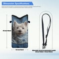 thumbnail image 6 of ZIATUBLES Westie Print Neoprene Phone Bag Soft Cellphone Sleeve Pouch Shockproof Phone Purse with Adjustable Crossbody Strap and Hook and Loop Fastener, 4 X 8 Inch, 6 of 7