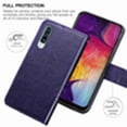 thumbnail image 2 of Dteck Case For Samsung Galaxy A70 Wallet Case, Wallet Flip Folio Case Kickstand Card Slots Embossed Four-leaf Clover PU Leather Wallet Shockproof TPU Bumper Ultral Slim Cover - Purple, 2 of 5