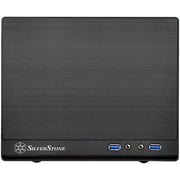 حافظة كمبيوتر صغيرة الحجم بتقنية SilverStone مع لوحة أمامية صلبة سوداء (SST-SG13B-Q-USA)