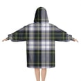 thumbnail image 2 of Blue Green Plaid Checkered Pattern Blanket Hoodies for Kids 6-13YR Oversize Wearable Blanket Hoodies for Boys Girls Teens, 2 of 7