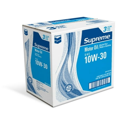(1 pack) Chevron Supreme 10W-30 Motor Oil, 5 Quart Case (3 pack)