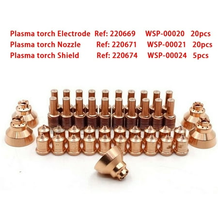 

45Pcs Plasma Electrode Nozzle Tips Shield 220669 220671 220674 for 45 Torch B4411