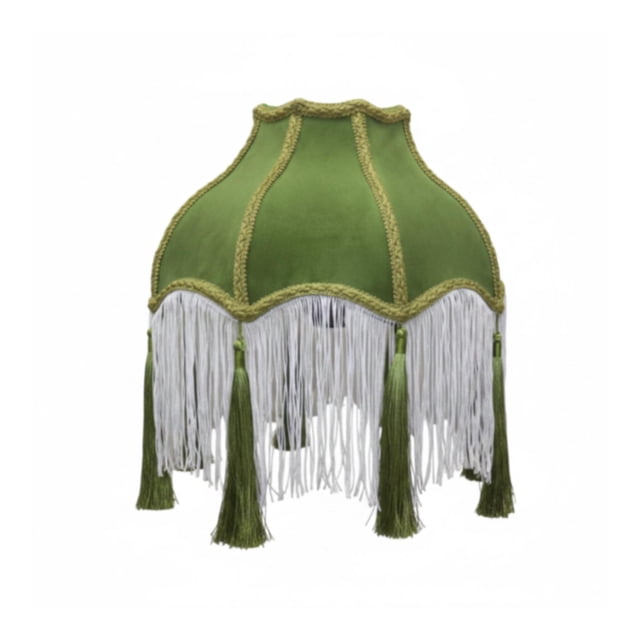 Pantalla de Lámpara Clásica Victoriana Terciopelo Campana Flecos Borlas Funda Pequeño Reemplazo Lámpara Decorativa Adecuada para Hoteles Dormitorios S