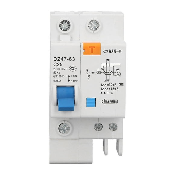 Circuit Protection Switch,1P+N 25A AC Circuit AC Circuit Breaker Ground Fault Breaker Exceptional Craftsmanship