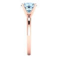 thumbnail image 3 of Solitaire Engagement Ring for Women - 2ct Natural Swiss Blue Topaz in 14K Rose Gold Promise Ring, 3 of 6