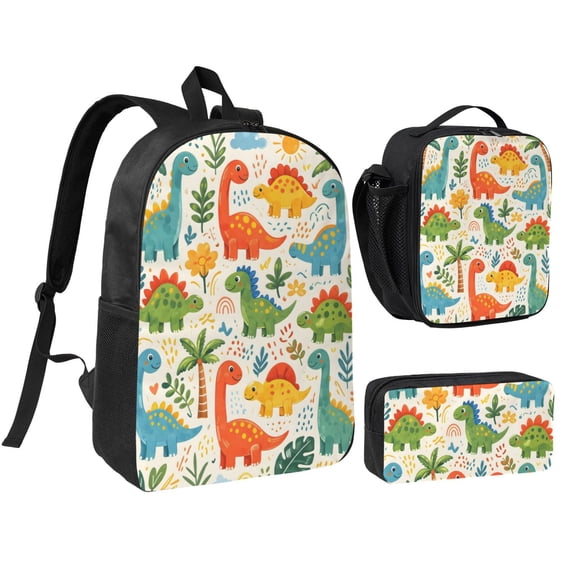 Dinosaur Backpack Set 3pc Including Backpack, Lunch Bag and Pen Bag Combination