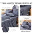 thumbnail image 5 of Flymme Queen Comforter Set with Sheets ,7 Pieces Blue Bed in a Bag Geometric Textured Shabby Chic Bedding Sets for Man Women Bedroom Decor, 5 of 8