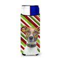 thumbnail image 1 of Caroline'S Treasures Kj1169Muk Candy Cane Holiday Christmas Jack Russell Terrier Ultra Hugger para latas delgadas Enfriador de latas Funda Hugger Lavable a máquina Funda para bebidas Hugger Aislante p, 1 of 1