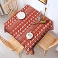 thumbnail image 2 of Red Christmas Reindeer Pattern Square Tablecloth,Waterproof Square Table Cover,Wipeable Spillproof Washable Table Cover for Home Kitchen Party Decor 60"x60"(152x152cm), 2 of 6
