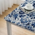 thumbnail image 4 of HAOXIT Block Print Decorative Tablecloth Square Floral Table Cover for Indoor and Outdoor Use Table Overlay for Spring Easter, Dining, Party 44''x44'', 4 of 7