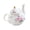 500ml-pink tea, variant on Ceramic Teapot With Floral Relief Design And Golden Accent Elegant Ergonomic Handle Tea Pots For Tea Lover