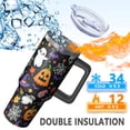 thumbnail image 3 of Spooky Halloween 40oz Coffee Tumbler with Handle and Straw Lid – Insulated Hot Cold Travel Mug – Pumpkin Gift Cup, 3 of 5
