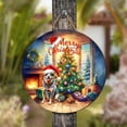 thumbnail image 4 of Merry Christmas Australian Cattle Dog Santa Hat Xmas Tree Winter Holiday Round Wood Sign Heeler Lover Gifts Hanging Wall Home Decor - 01013, 4 of 5