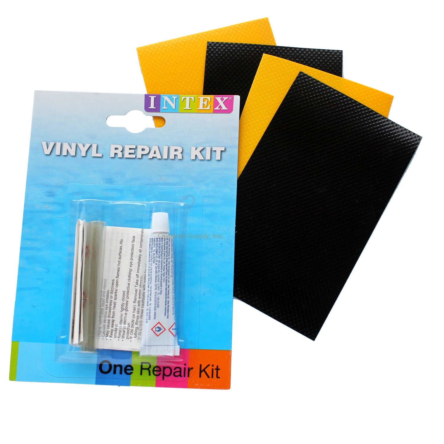 4x Yellow+Black 3x5" Vinyl+Intex Repair Kit for Inflatables Boat Raft