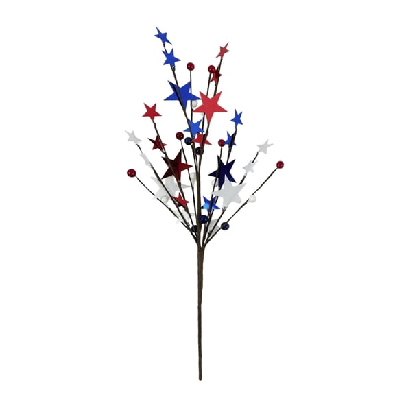 dajkiuy Patriotic Picks with Red White Blue Stars Flowers Spray for 4th of July Decoration, 16.5” Artificial 4th of July Flowers Berry Stems for National Day Independence Day Decor