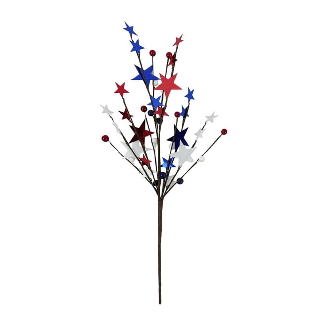 Patriotismo, tallos de bayas artificiales, esquejes rojos, blancos y azules, ramas para el 4 de julio, Día de la Independencia, Día de los Caídos, Día de la Independencia de los Veteranos