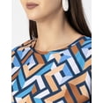 thumbnail image 5 of Moomaya Round Neck Short Sleeve Printed Loose Fit Top - Women's Casual Top, 5 of 9