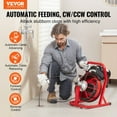 thumbnail image 2 of 50FT Electric Drain Cleaner Machine - 3/8" Auto Feed Drain Auger Snake for Clogged Pipes, Toilet & Sewer Cleaning - Heavy Duty Plumbing Tool, 2 of 7