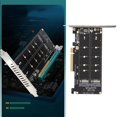 thumbnail image 4 of Yazoeia Adaptateur Double M.2 NVMe SSD, PCIE X8 m Carte Clé Support 2 X4 NVMe SSD/M.2 PCIE interface, 2 x Carte d'Extension 32Gbps pour PC de Bureau, Supporte PCIE 3.0, PCIE 4.0 Vitesse(ph45) CJC912-118160, 4 of 9