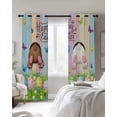thumbnail image 4 of Easter Eggs Kitchen Curtains Spring Watercolor Bunny Farmhouse Wooden Grain Cafe Short Curtains for Bathroom Blackout Window Curtain Small Window Treatment Drapes for Bedroom Living Room 42"x45"x2, 4 of 9