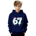 thumbnail image 3 of CAIXIA 67 Hoodie Kids Xs 6 7 Meme Funny Sweatshirt Tops Long Sleeve Going Out Tops Pullover for Teens Fashion Hooded,Navy, 3 of 5