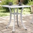 thumbnail image 2 of Mesa de patio VidaXL de aluminio fundido blanco de 53 x 53 cm con orificio para sombrilla, 2 of 9