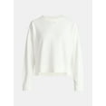 thumbnail image 5 of Time and Tru Women’s Ribbed Panel Sweatshirt with Long Sleeves, Sizes XS-XXXL, 5 of 5