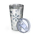 thumbnail image 2 of 16oz Tumblers Blue Christmas Snowflake Pattern Stainless Steel Vacuum Insulated Double Wall Travel Tumbler Cups Mug with Lid and Straw,Cleaning Brush for Coffee,Tea, 2 of 4