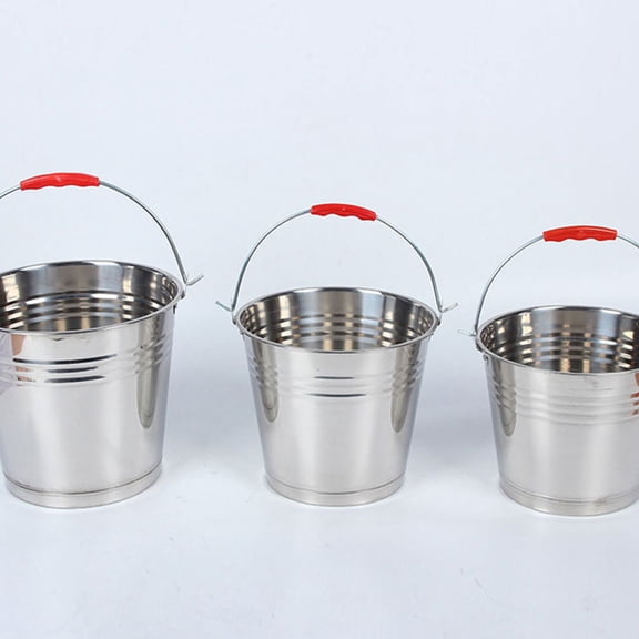 Luxshiny Heavy Duty Metal Utility Bucket with Lid and Handle for Water Storage, Pail - 1 Set