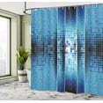 thumbnail image 5 of Ambesonne Digital Shower Curtain, Mosaic Pattern Squares, 69"Wx84"L, Indigo Sky Blue, 5 of 5