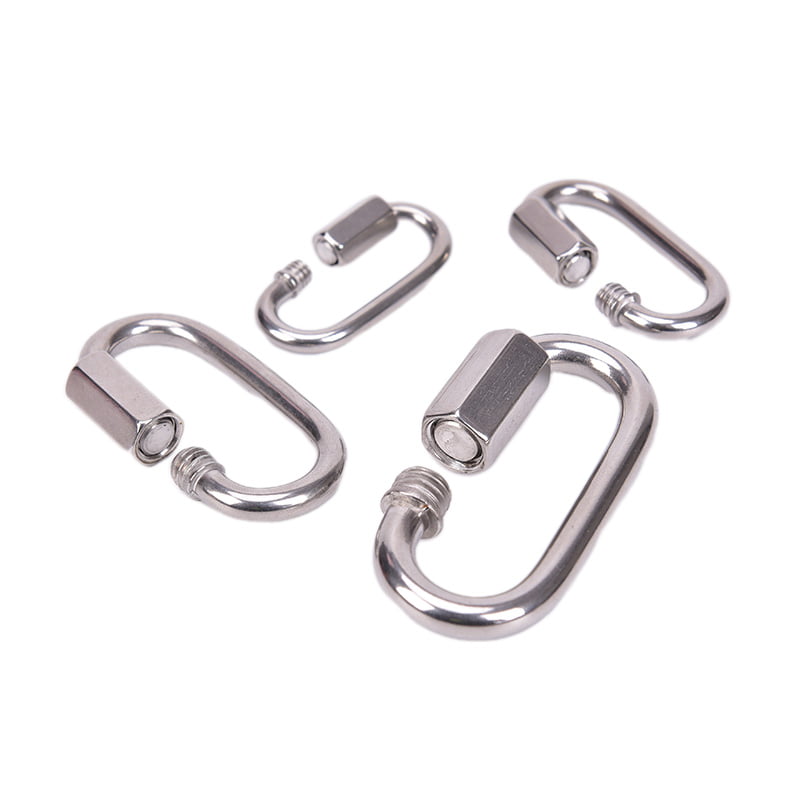 Details about   1Pc Climbing Stainless Steel Chain Connector Keychain Buckle Locking Carabine*wk 
