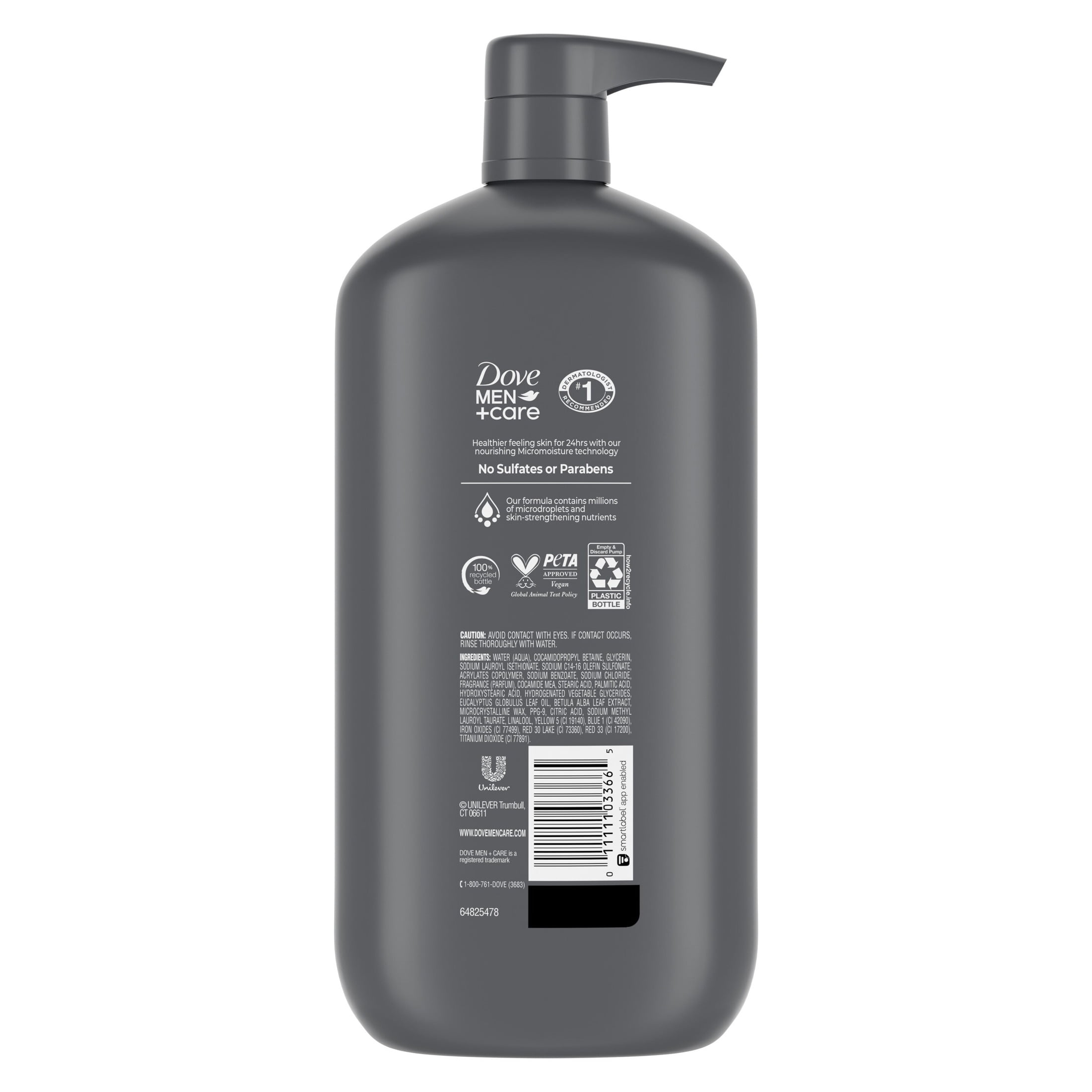 Dove Men+Care Relaxing Blue Eucalyptus + Birch Body And Face Wash With 24-Hour Nourishing Micromoisture Technology Body Wash For Men ,30 fl oz