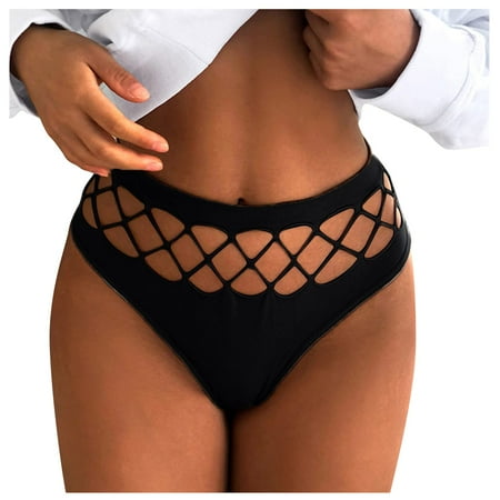 EHTMSAK Lingerie Sleeve Plus Size womens underwear Briefs Women Waist Lingeries thermal underwear Black XL