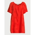 thumbnail image 5 of Free Assembly Women's Square Neck Eyelet Mini Dress with Short Sleeves, Sizes XS-XXL, 5 of 6