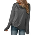 thumbnail image 1 of Pullovers à Manches Longues pour Femmes Col Bénitier Tunique Chemise Décontractée, 1 of 5