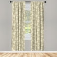 thumbnail image 4 of Ambesonne Earth Tones Window Curtains, Flourish Rose Petal, Each 28" W x 95" L, Cream Tan, 4 of 4