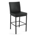 thumbnail image 1 of Amisco Perry Plus 26" Counter Stool - Black Faux Leather/Black Metal, 1 of 9