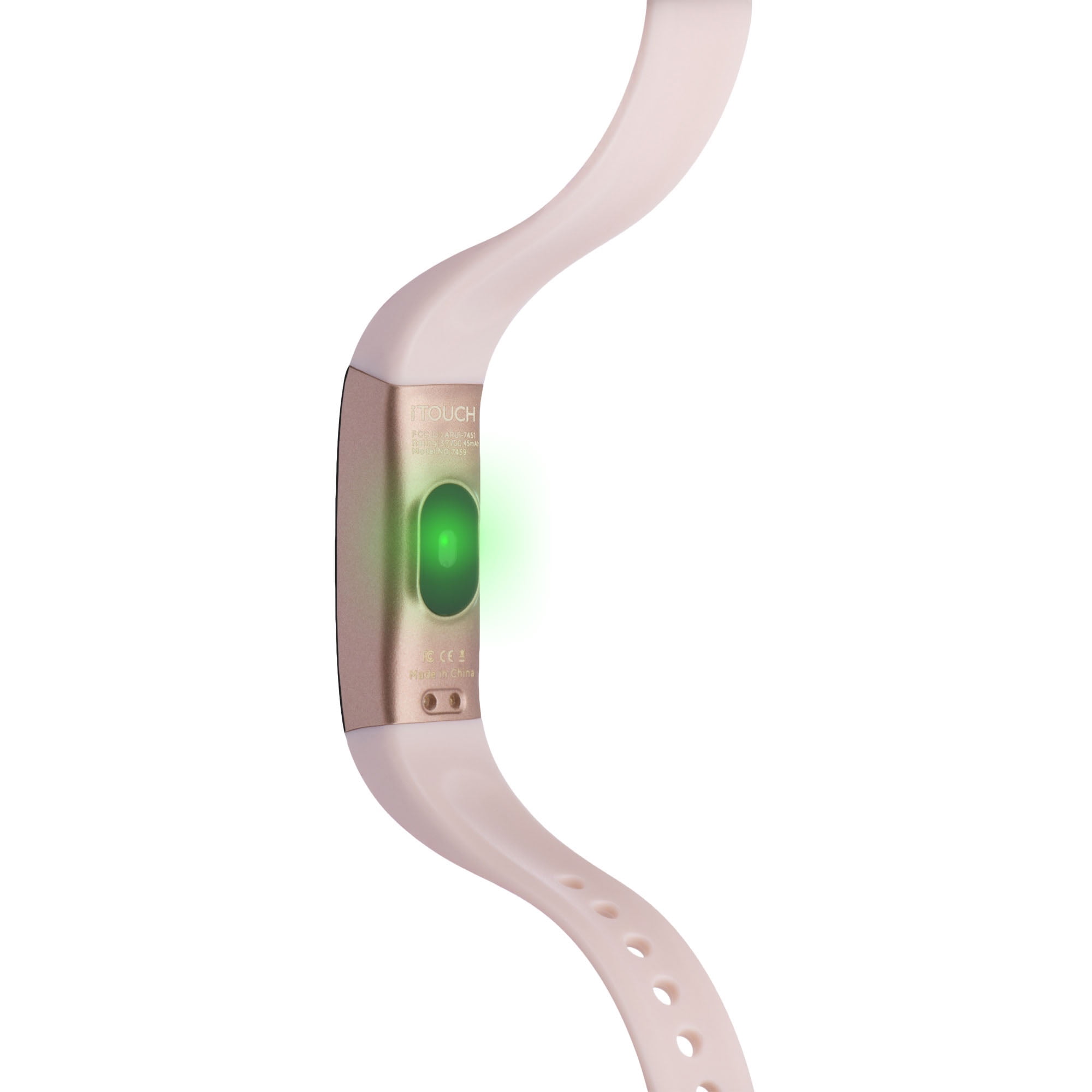 iTouch Slim Interchangeable Fitness Activity Tracker with Bonus Strap Black Band with Blush Printed White Walmart