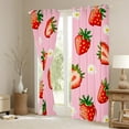 thumbnail image 3 of Feelyou Red Strawberry Kids Black Out Curtains, Cartoon Blossoms Flower Curtains Pack of 2 (42x63 Each), Yummy Fruit Bedroom Curtains, Black Out Curtains Decor, 3 of 6