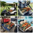 thumbnail image 6 of Golf Cart Seat Covers for 2 Seater,Burnt Orange Floral Microfiber Cart Seat Towel Blanket,Tropical Botanical Leaves Floral Absorbent Breathable Non Slip Bench Seats Protector for Golf Course 51"x31", 6 of 9